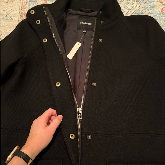 NWT Madewell Estate Cocoon Coat in Insuluxe Fabric in Black - Picture 5 of 13